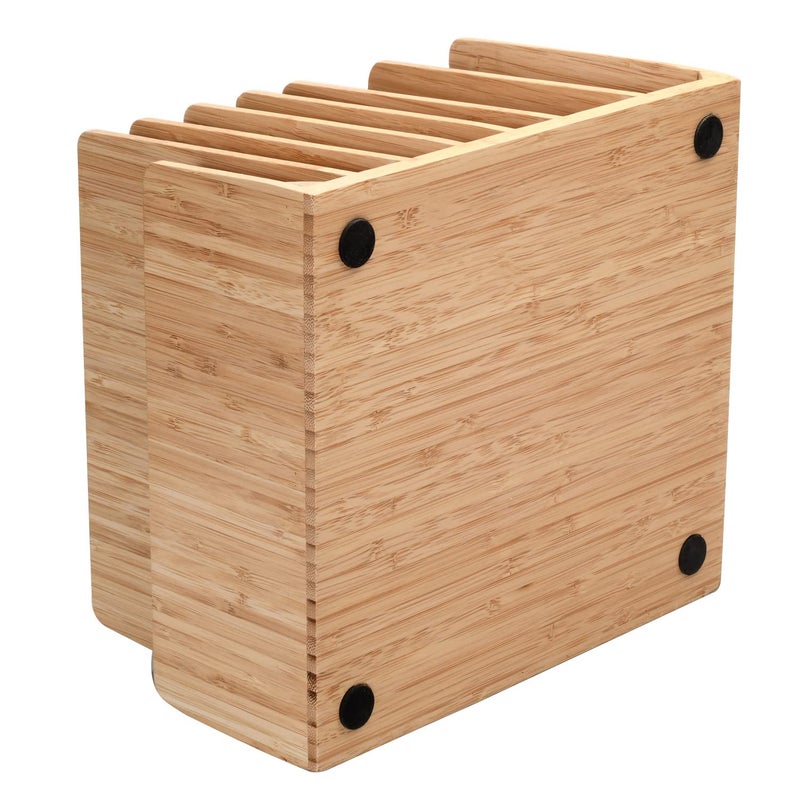 MobileVision Bamboo Device Organizer for Smartphones, Tablets and Laptops, 7 Slots With Extra Wide Slots for Laptops - Image 4